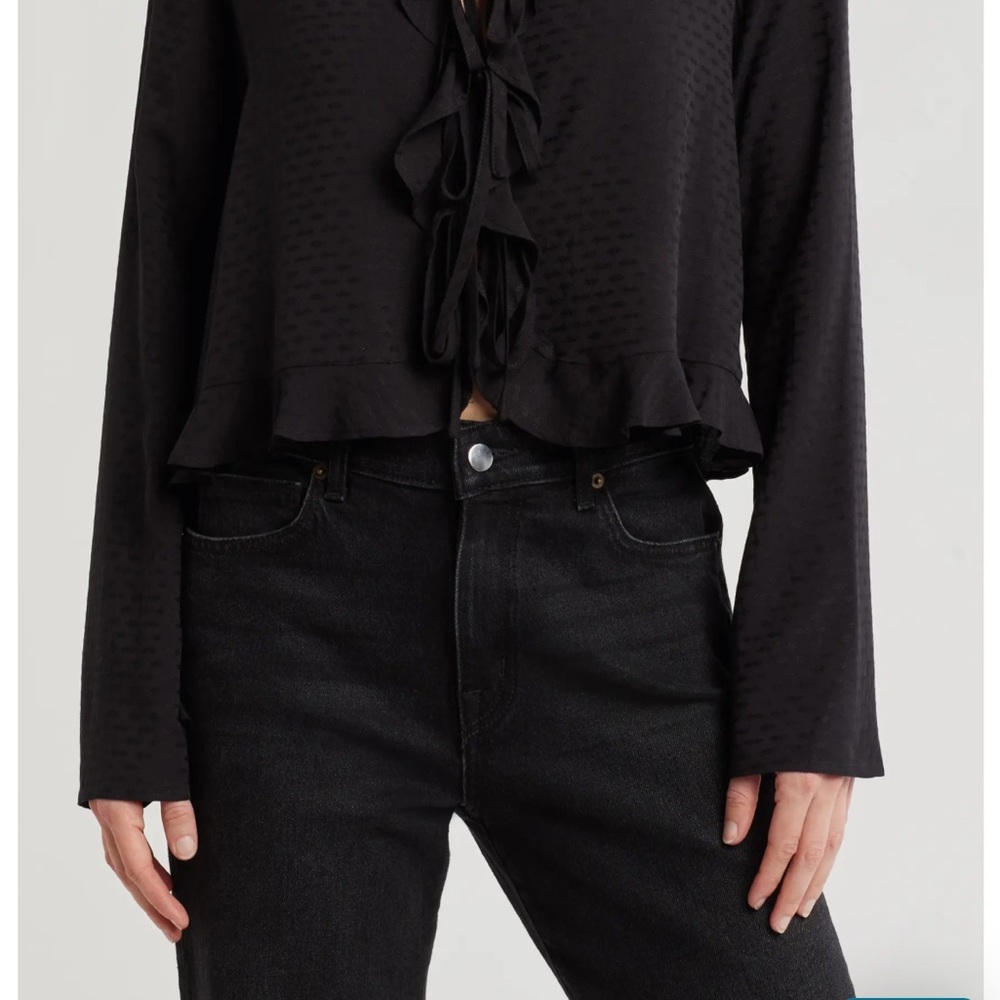 Melrose and Market Black Tie Blouse